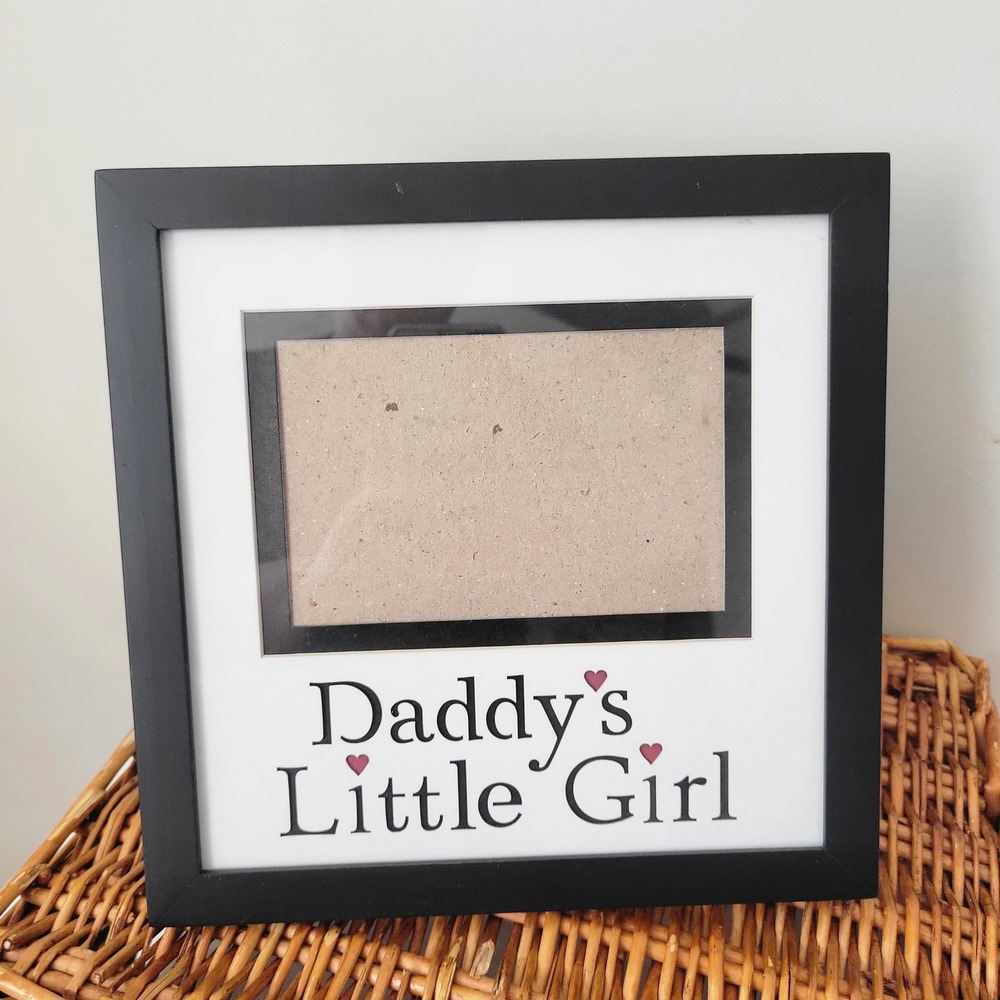 Kohl's Daddy's Little Girl Picture Frame Black 10x10 Wood 4x6 Photo Opening
